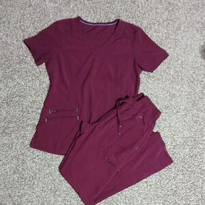 Women's Burgundy Scrubstar Nursing Set